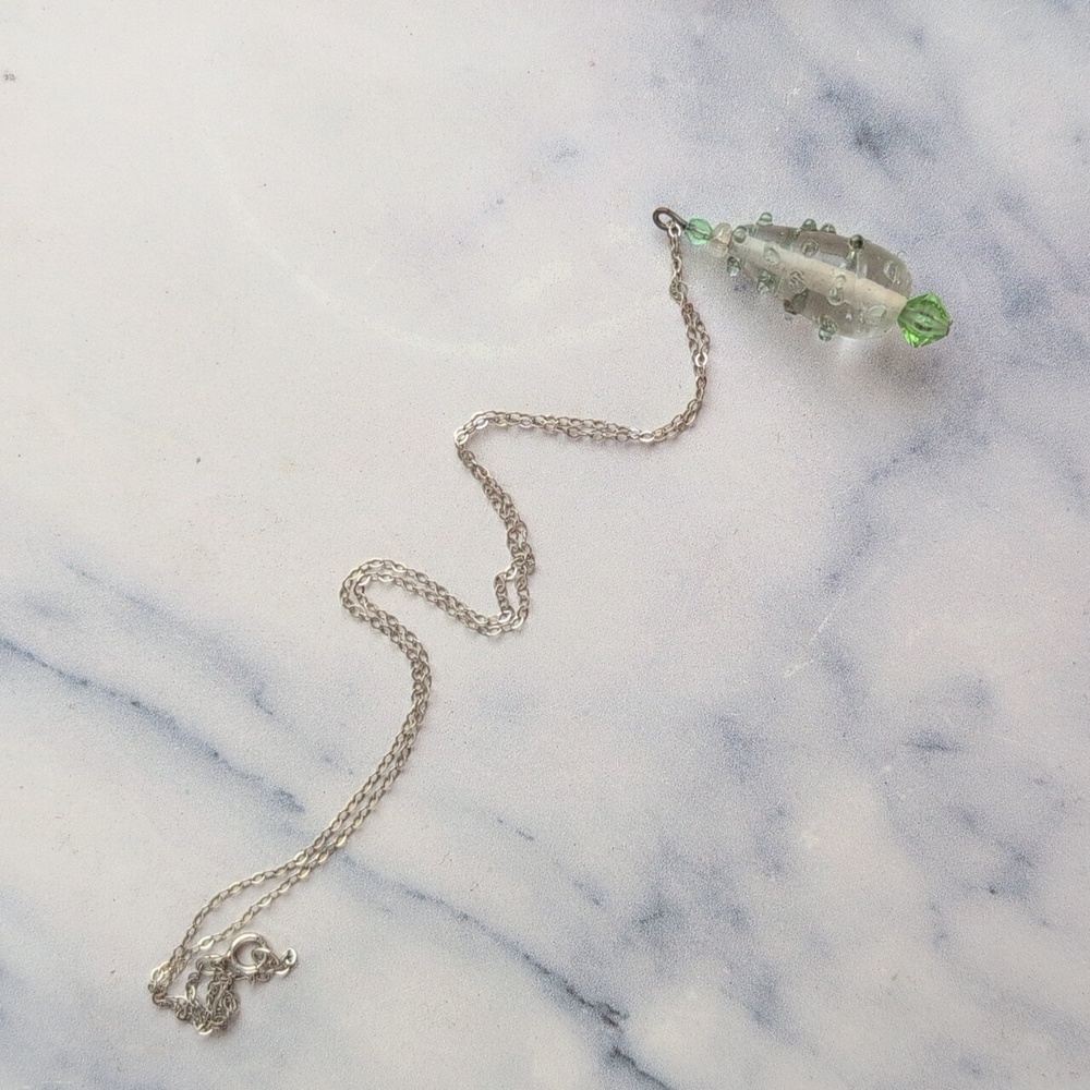 1 In Murano Glass Pendant With Chain.